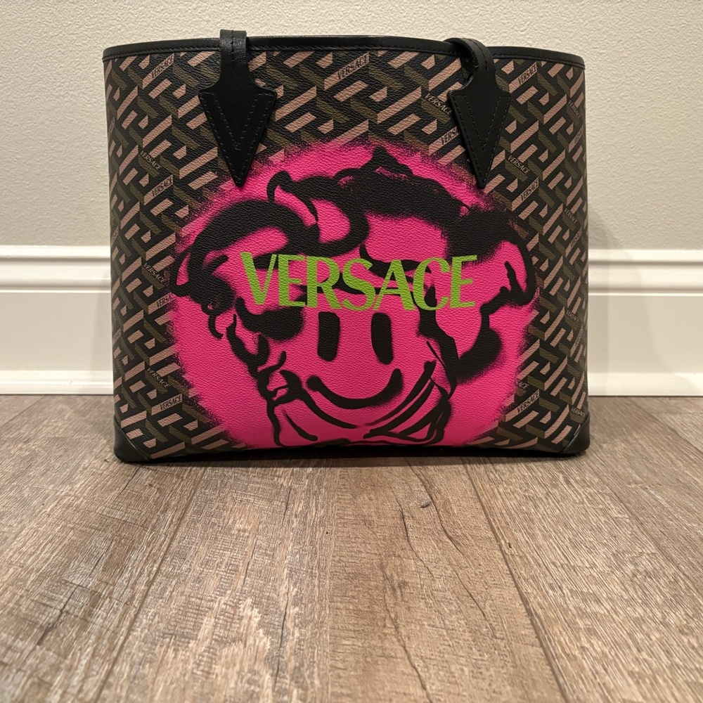 Versace La Greca Smiley Tote